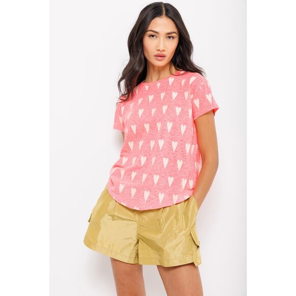 Lisa Todd Heart Hype Tee Shirt in Think Pink XS - Picture 1 of 2
